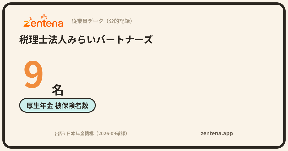 税理士法人みらいパートナーズの従業員データカード