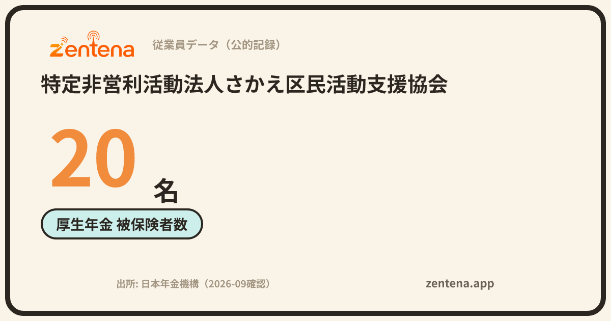 特定非営利活動法人さかえ区民活動支援協会の従業員データカード