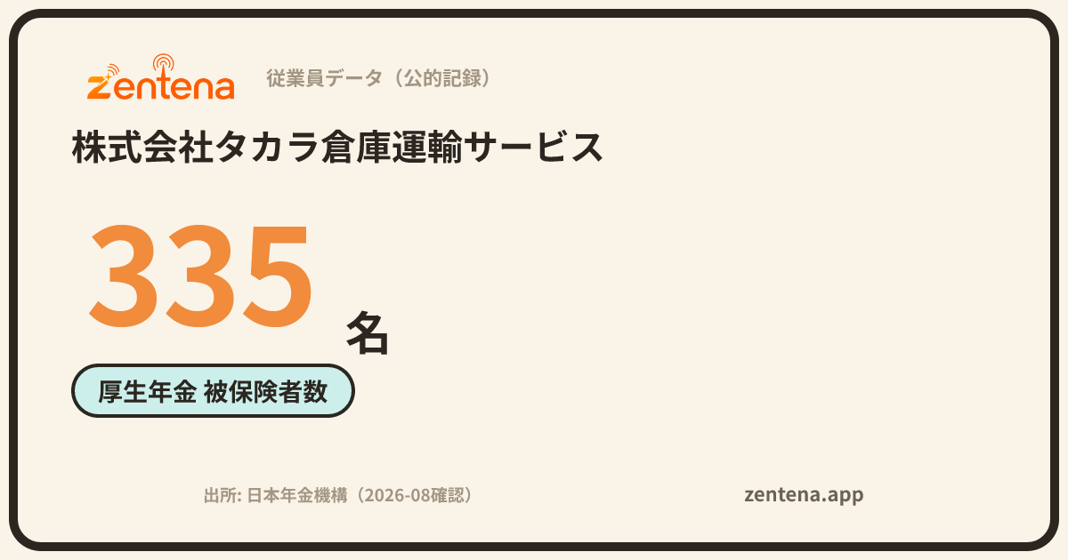 株式会社タカラ倉庫運輸サービスの従業員データカード