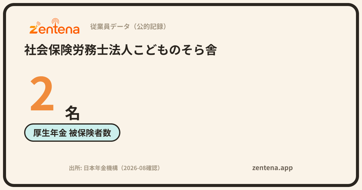 社会保険労務士法人こどものそら舎の従業員データカード