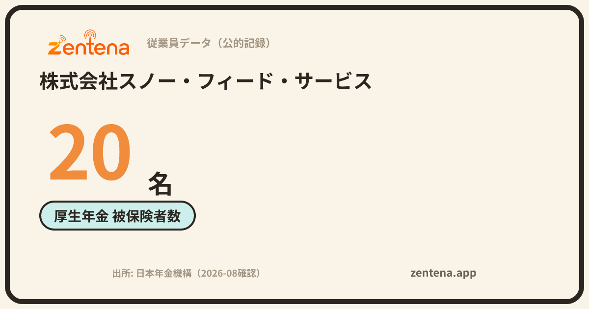 株式会社スノー・フィード・サービスの従業員データカード