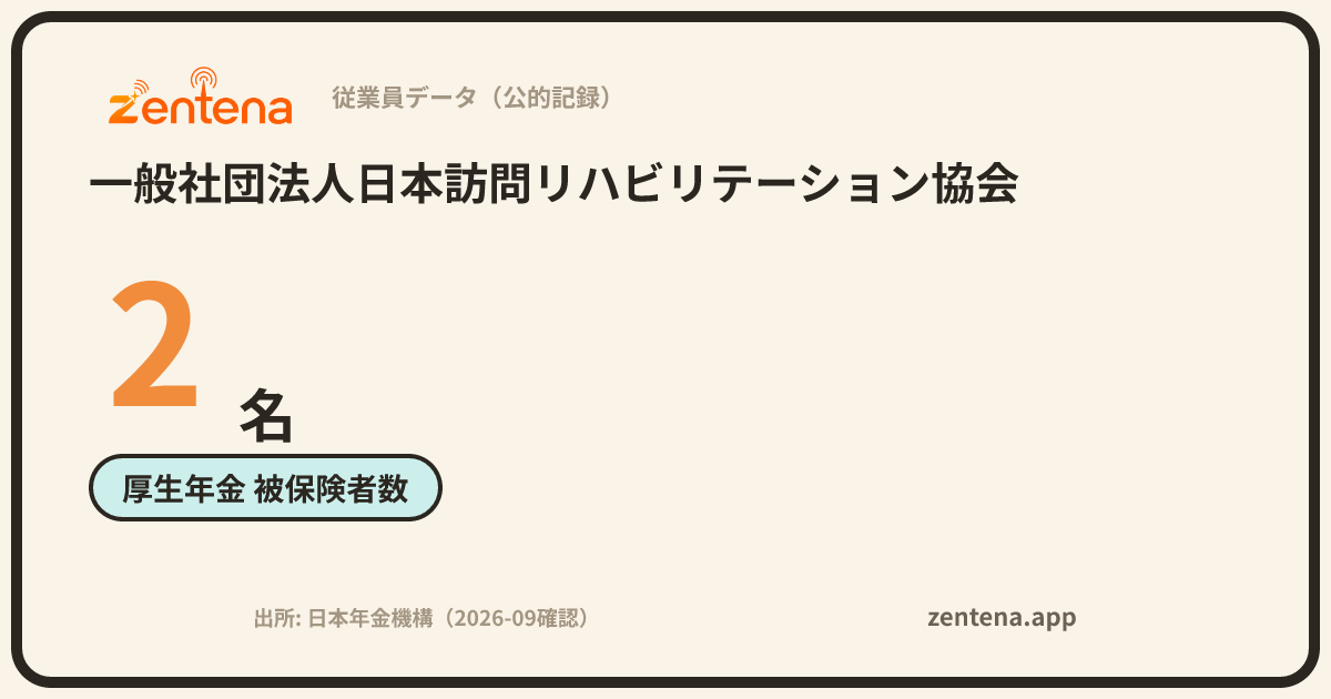 一般社団法人日本訪問リハビリテーション協会の従業員データカード