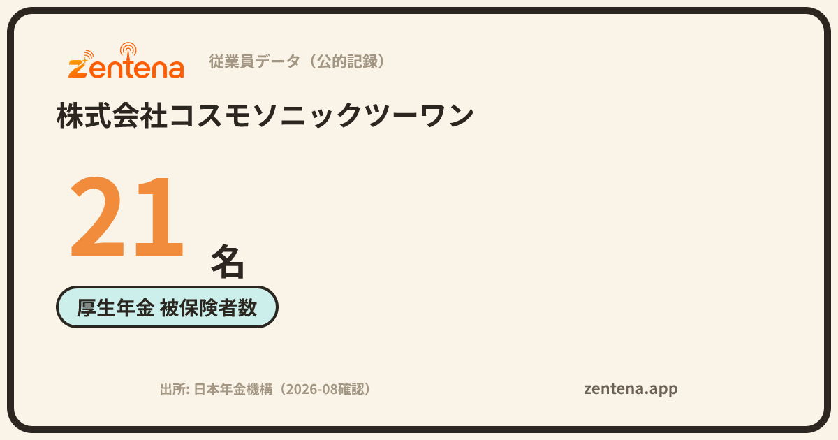 株式会社コスモソニックツーワンの従業員データカード