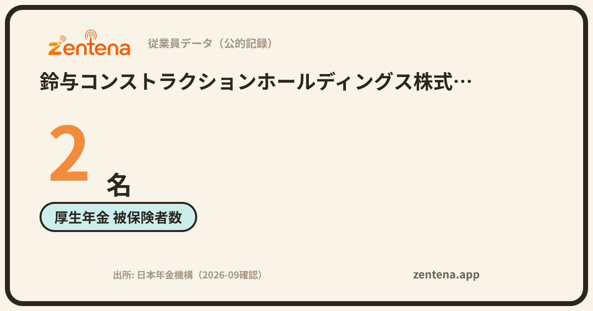 鈴与コンストラクションホールディングス株式会社の従業員データカード