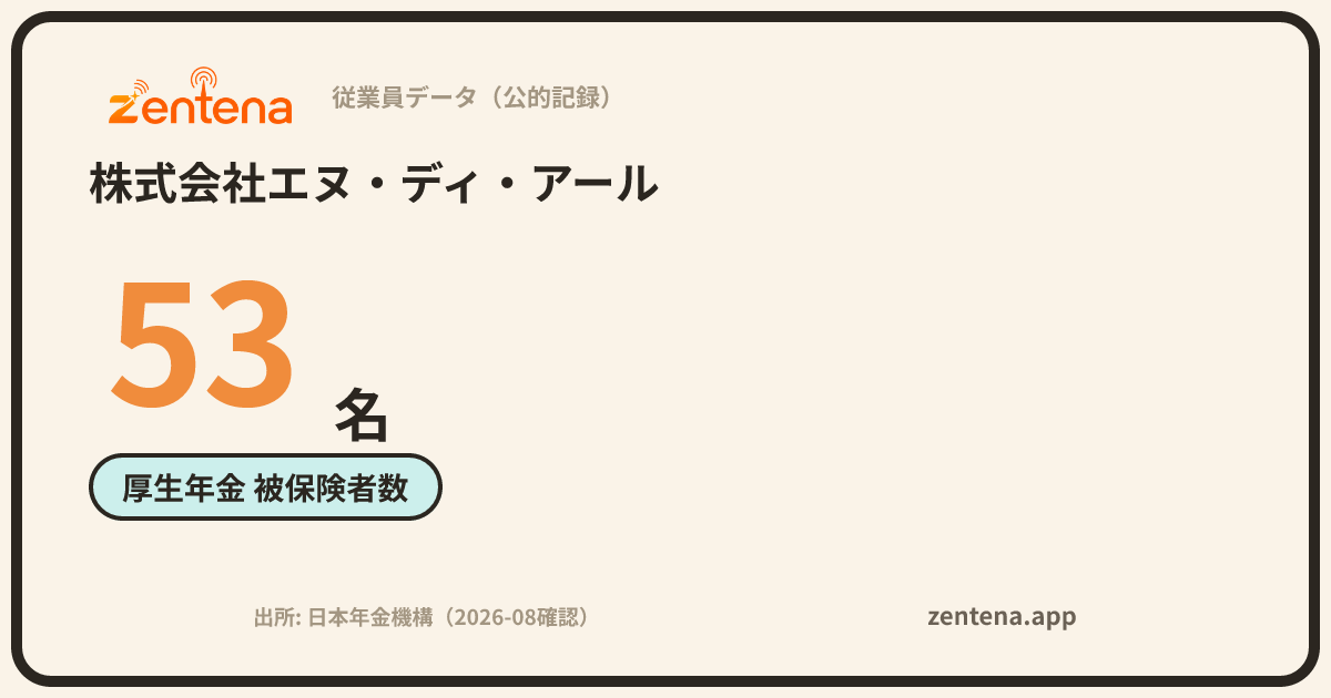 株式会社エヌ・ディ・アールの従業員データカード