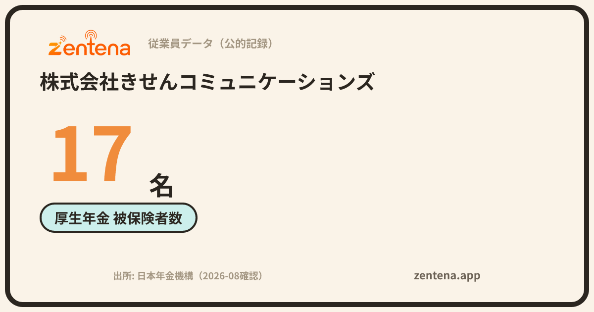 株式会社きせんコミュニケーションズの従業員データカード