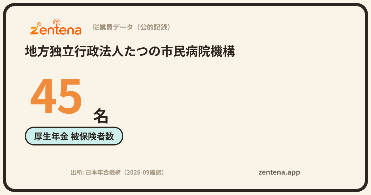 地方独立行政法人たつの市民病院機構の従業員データカード