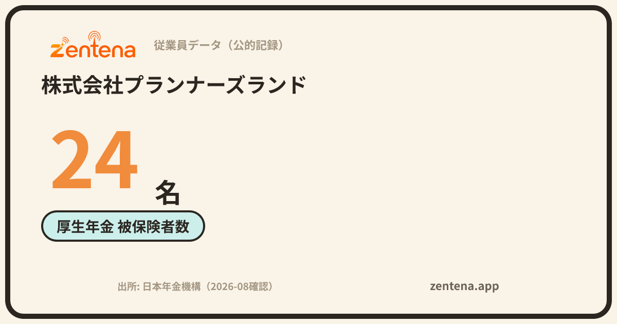 株式会社プランナーズランドの従業員データカード