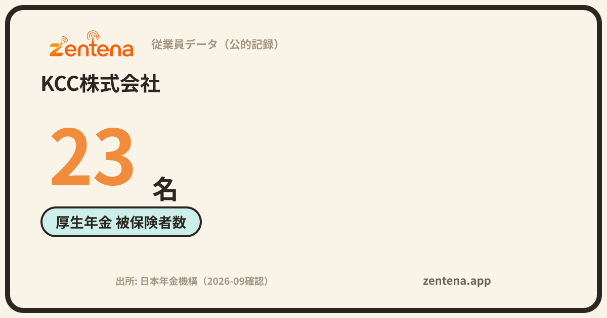KCC株式会社の従業員データカード