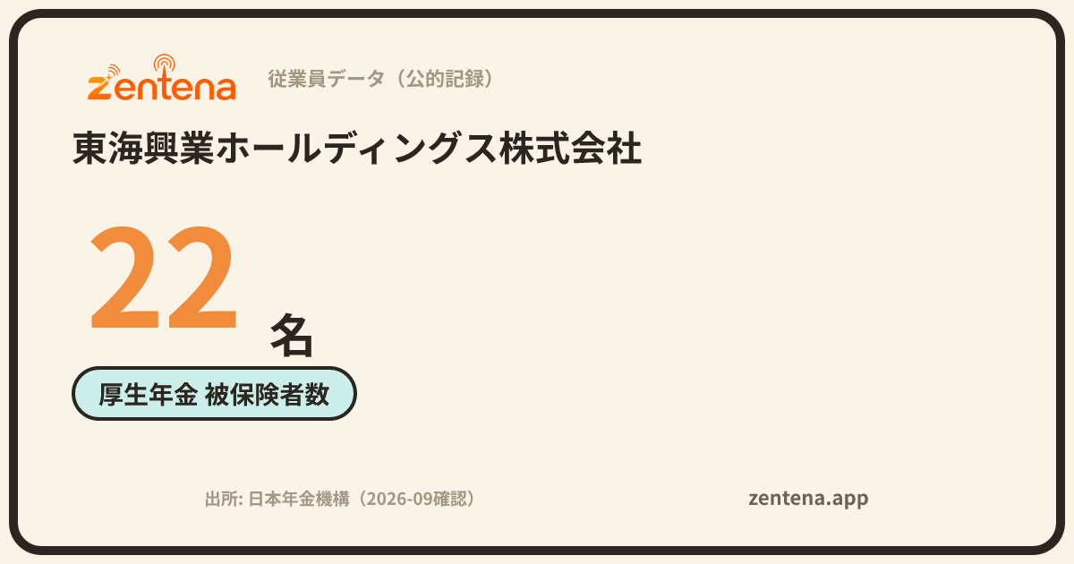 東海興業ホールディングス株式会社の従業員データカード