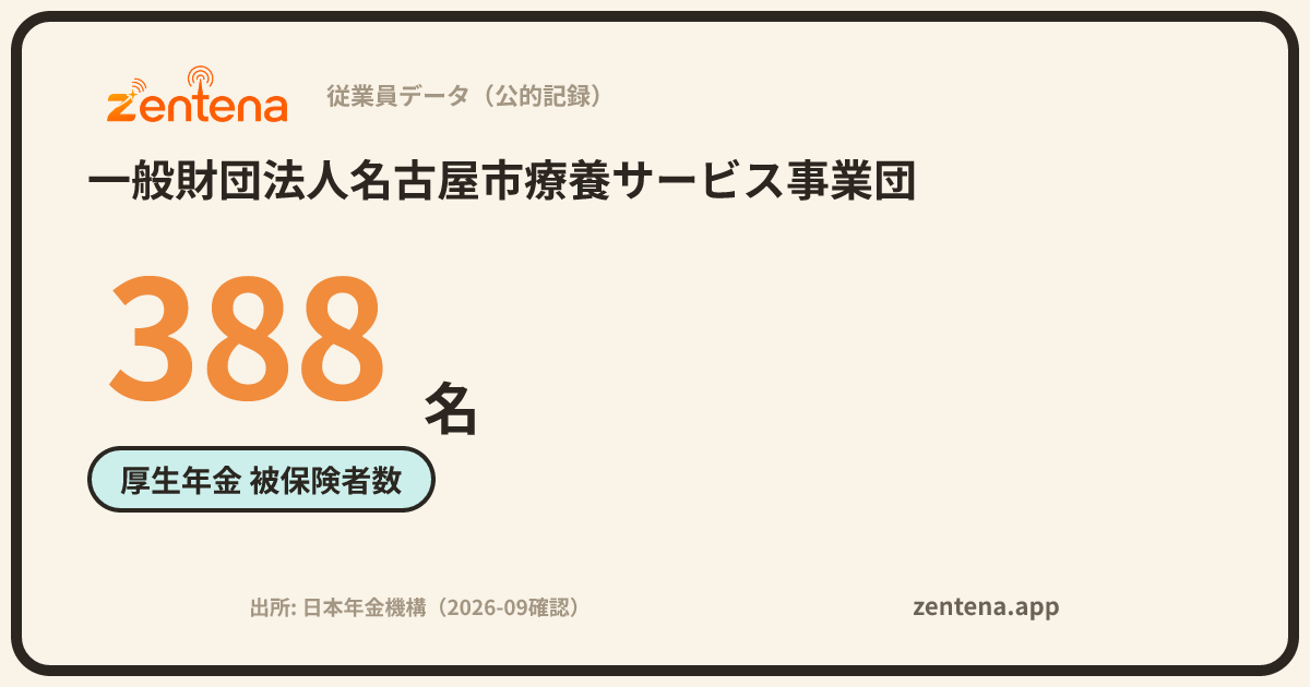 一般財団法人名古屋市療養サービス事業団の従業員データカード