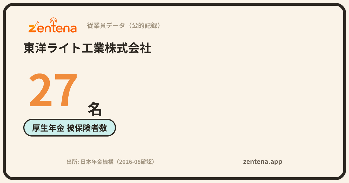 東洋ライト工業株式会社の従業員データカード