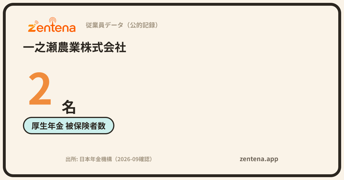 一之瀬農業株式会社の従業員データカード
