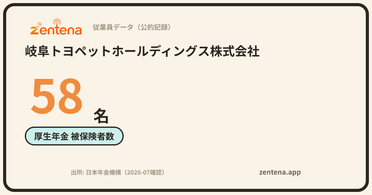 岐阜トヨペットホールディングス株式会社の従業員データカード