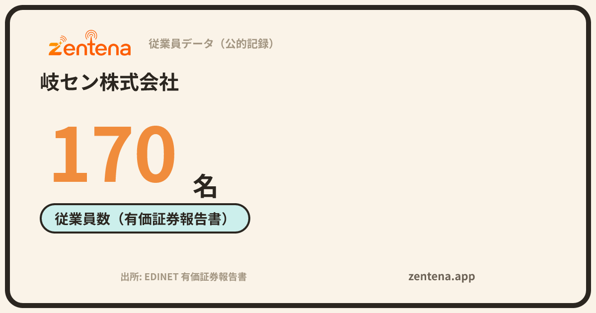 岐セン株式会社の従業員データカード
