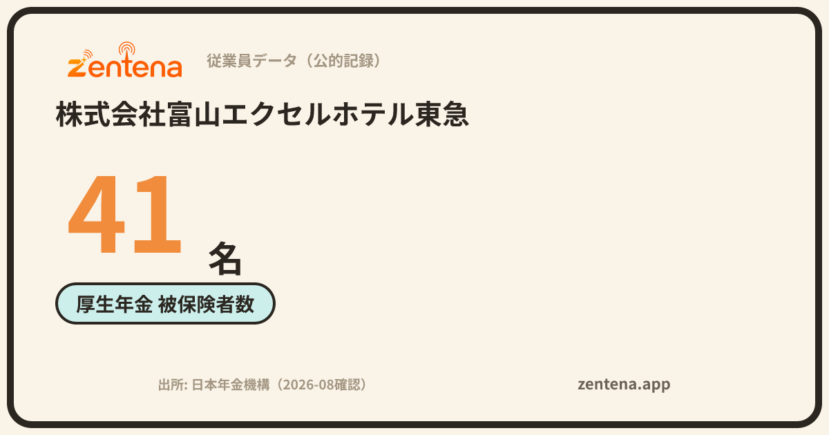 株式会社富山エクセルホテル東急の従業員データカード