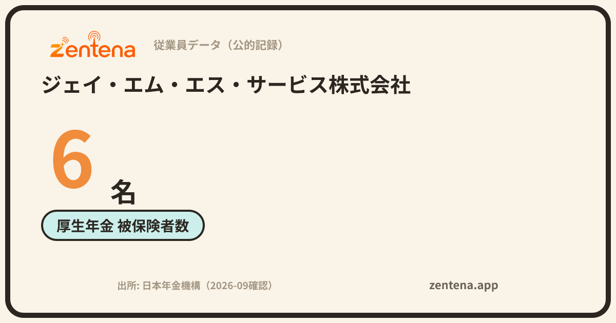 ジェイ・エム・エス・サービス株式会社の従業員データカード