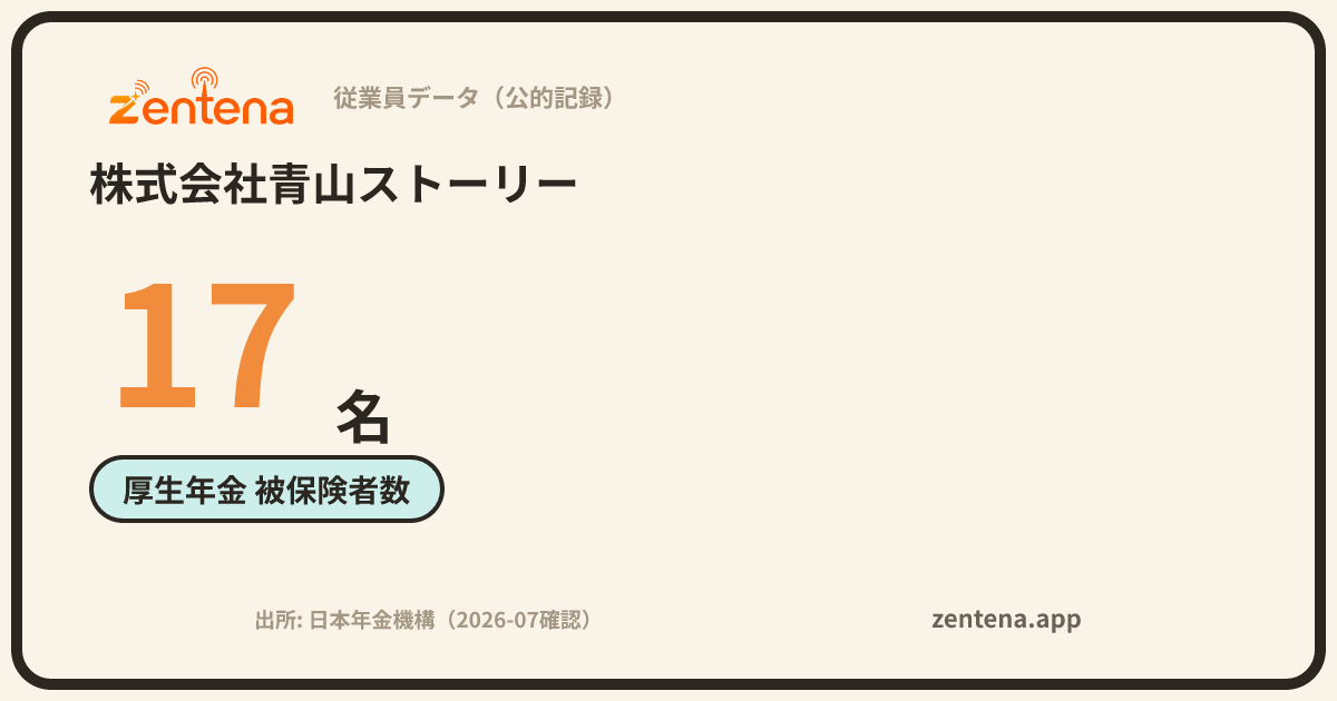 株式会社青山ストーリーの従業員データカード