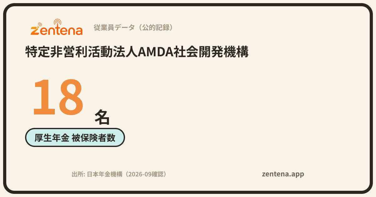 特定非営利活動法人AMDA社会開発機構の従業員データカード