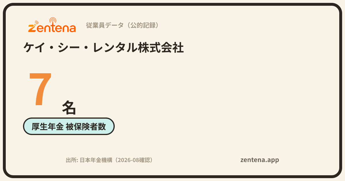 ケイ・シー・レンタル株式会社の従業員データカード
