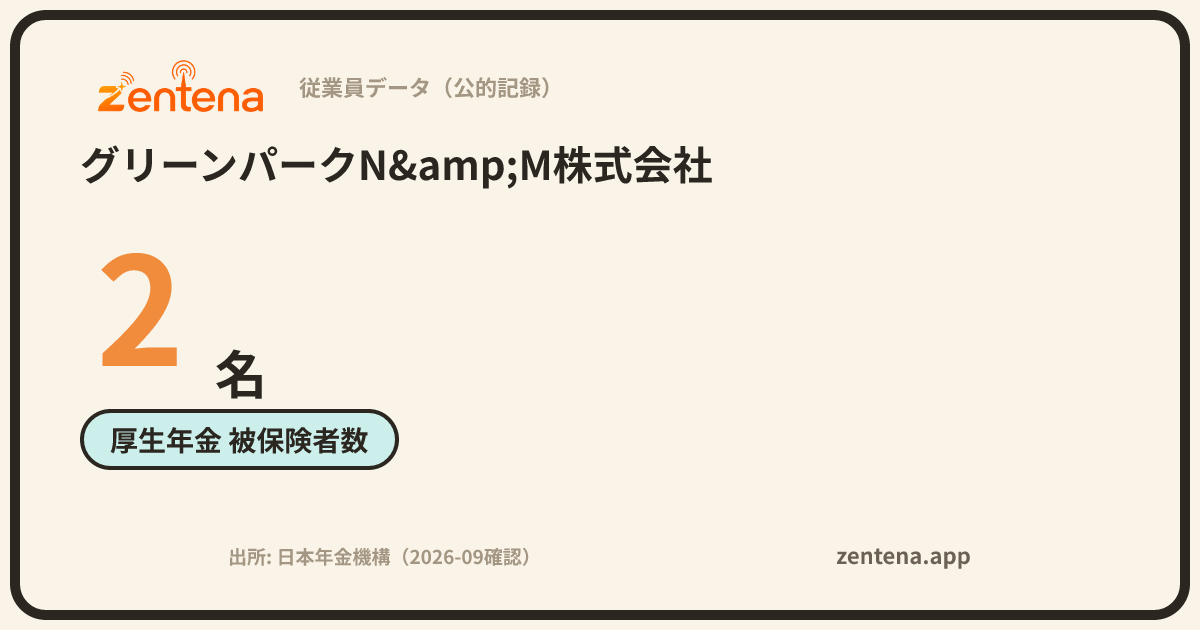 グリーンパークN&M株式会社の従業員データカード