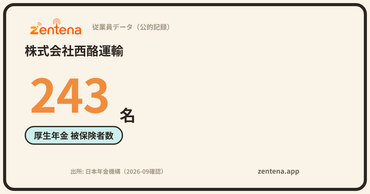 株式会社西酪運輸の従業員データカード