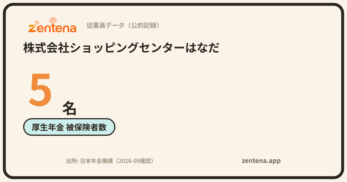 株式会社ショッピングセンターはなだの従業員データカード