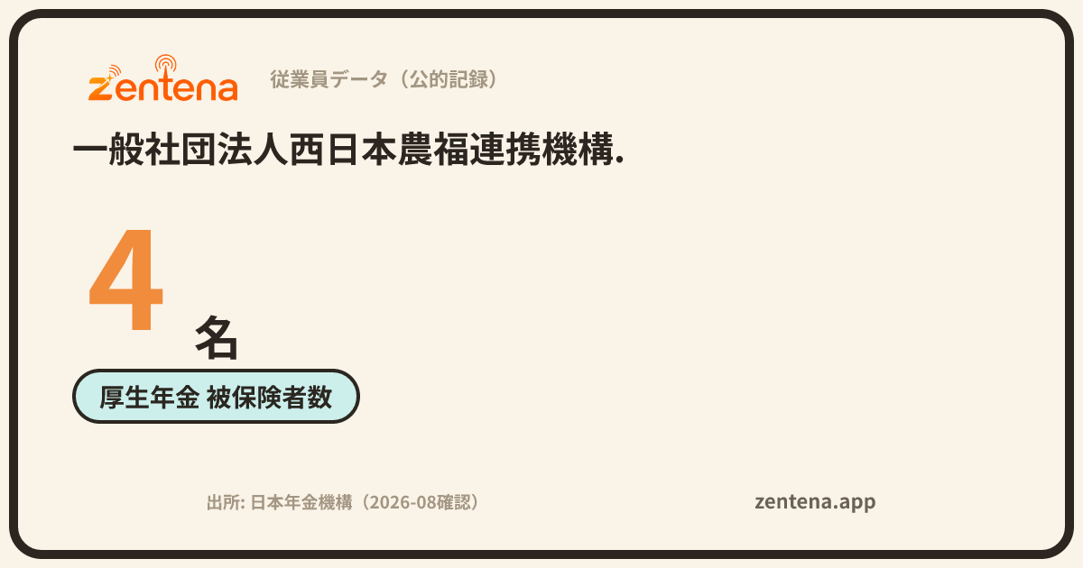 一般社団法人西日本農福連携機構.の従業員データカード