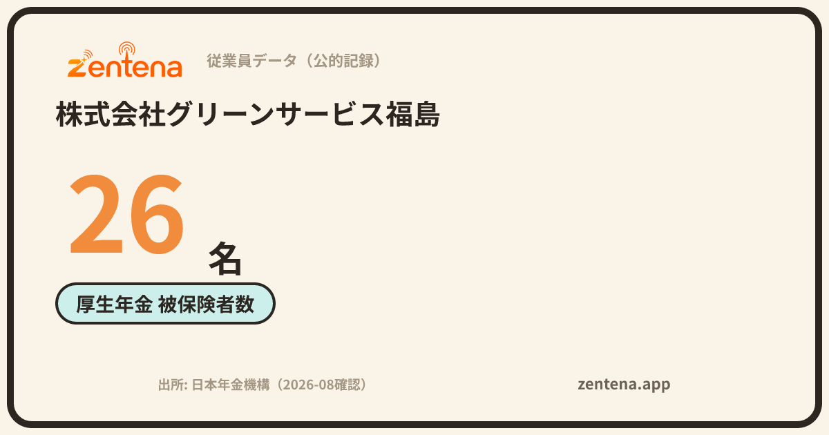 株式会社グリーンサービス福島の従業員データカード