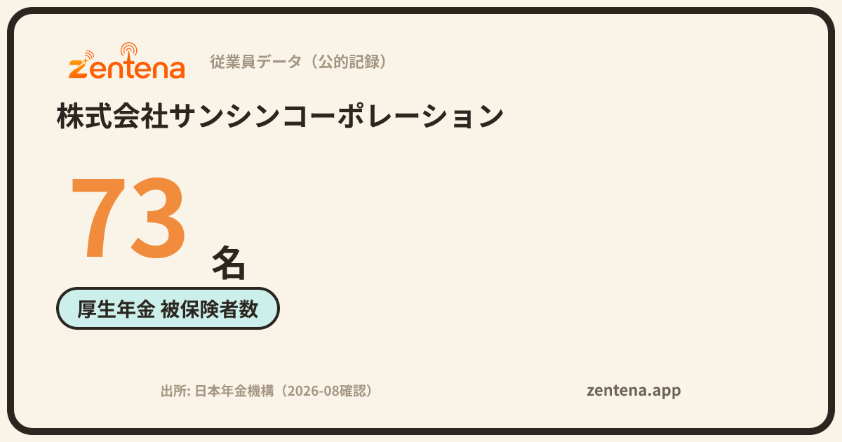 株式会社サンシンコーポレーションの従業員データカード
