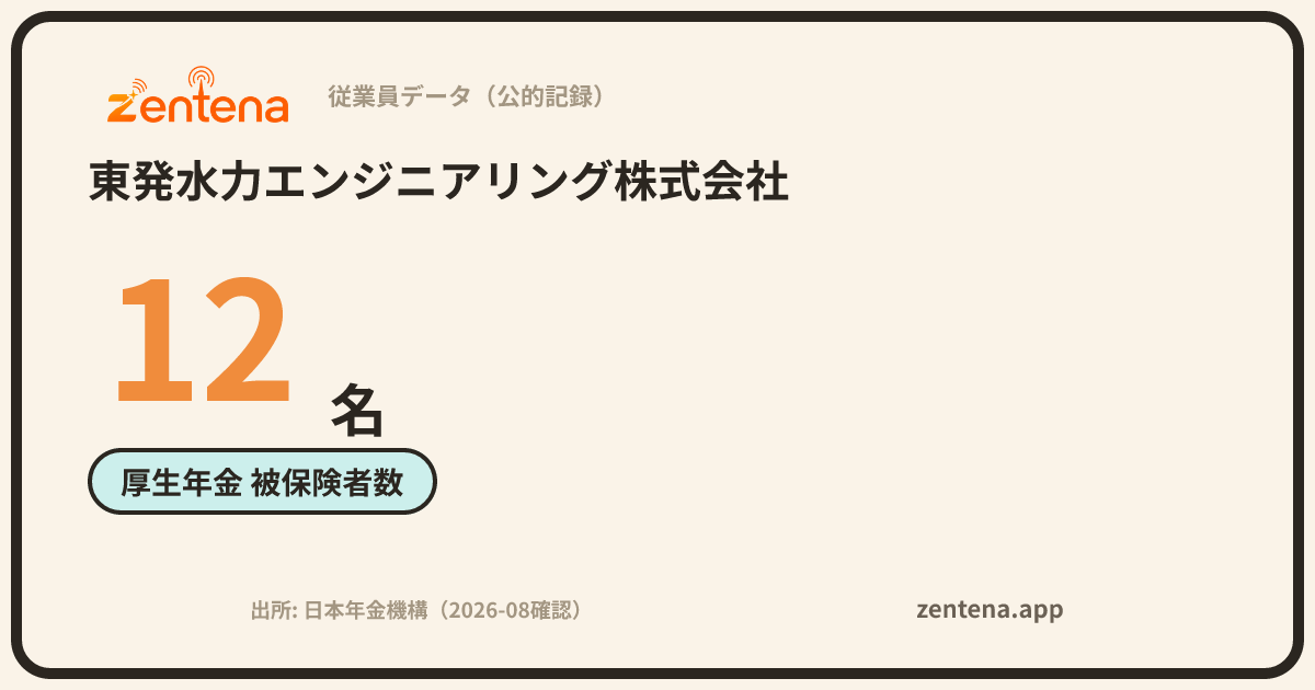 東発水力エンジニアリング株式会社の従業員データカード