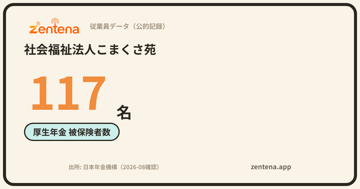 社会福祉法人こまくさ苑の従業員データカード
