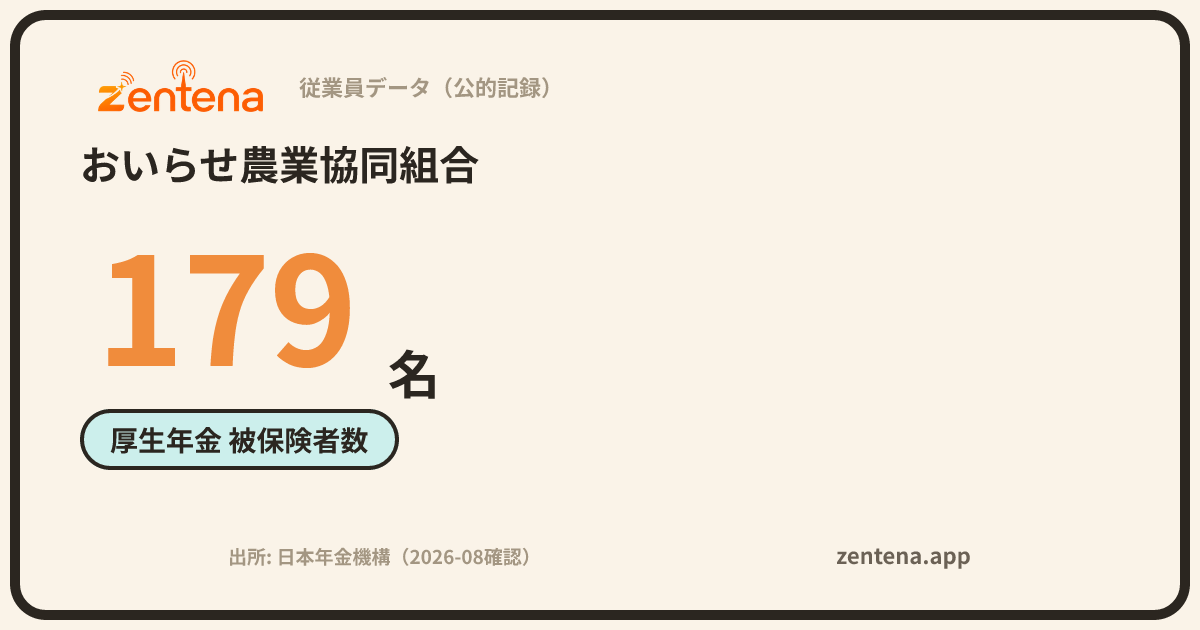 おいらせ農業協同組合の従業員データカード