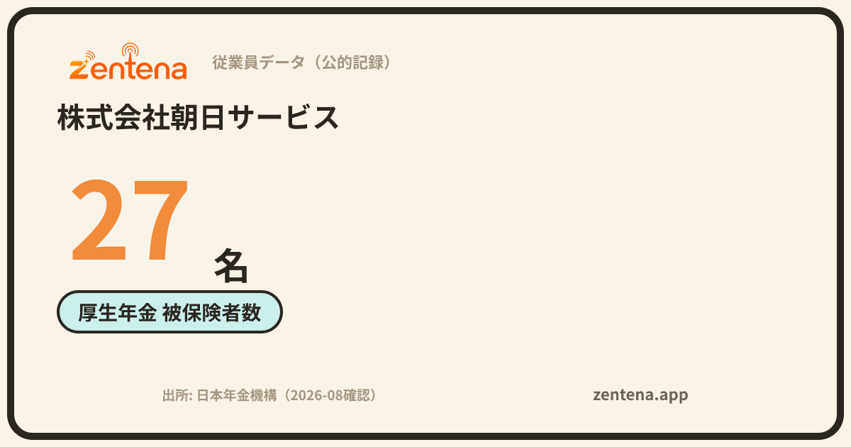 株式会社朝日サービスの従業員データカード
