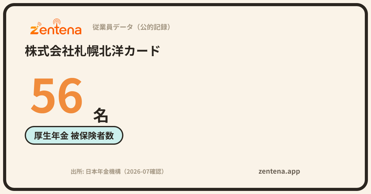 株式会社札幌北洋カードの従業員データカード