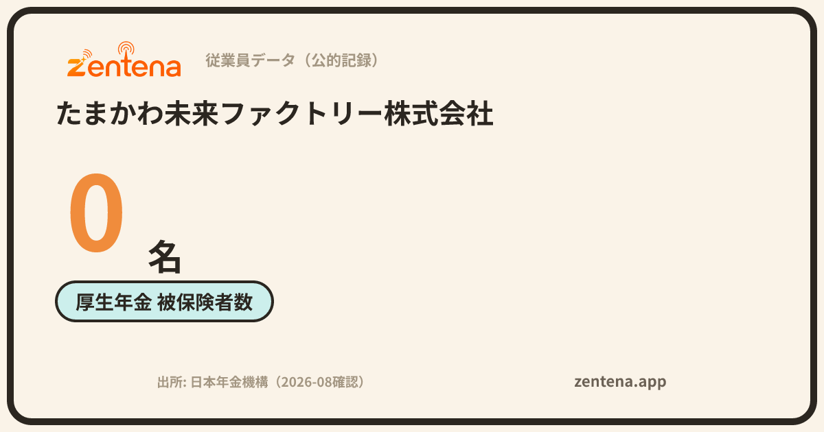 たまかわ未来ファクトリー株式会社の従業員データカード