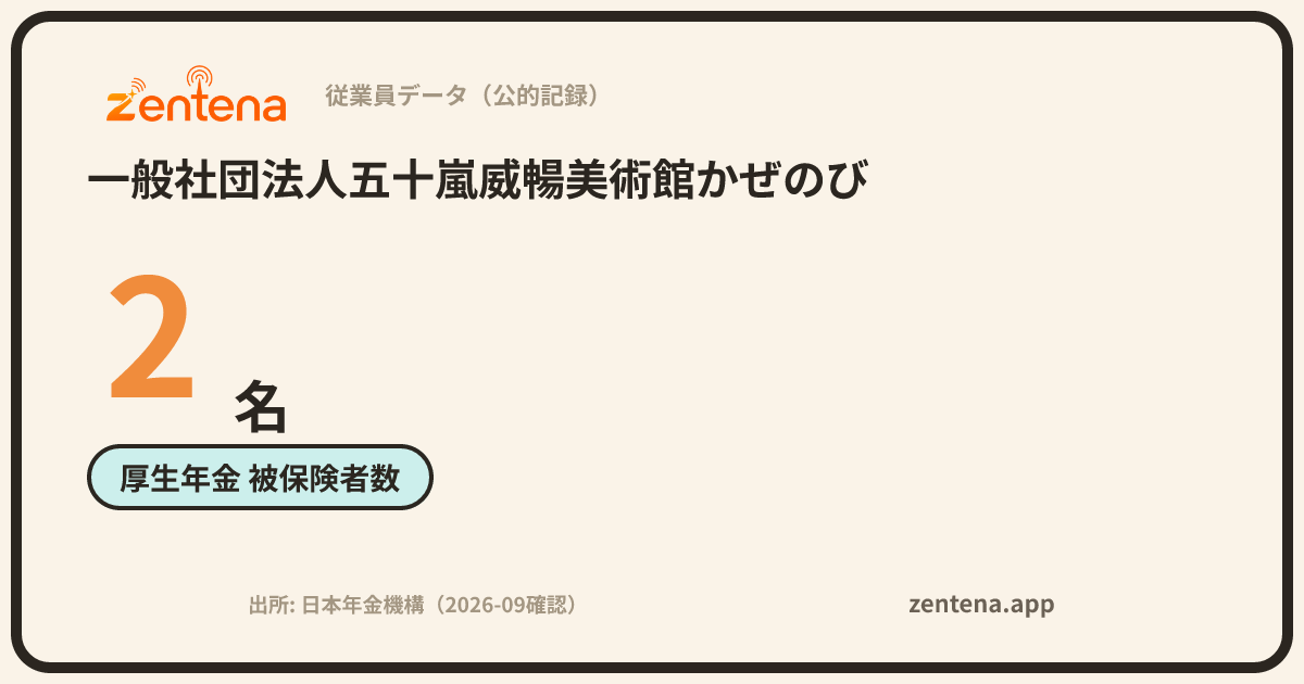 一般社団法人五十嵐威暢美術館かぜのびの従業員データカード
