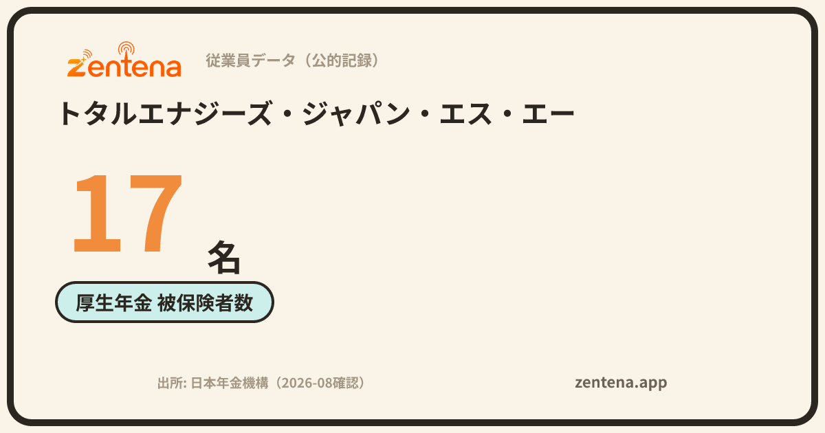 トタルエナジーズ・ジャパン・エス・エーの従業員データカード