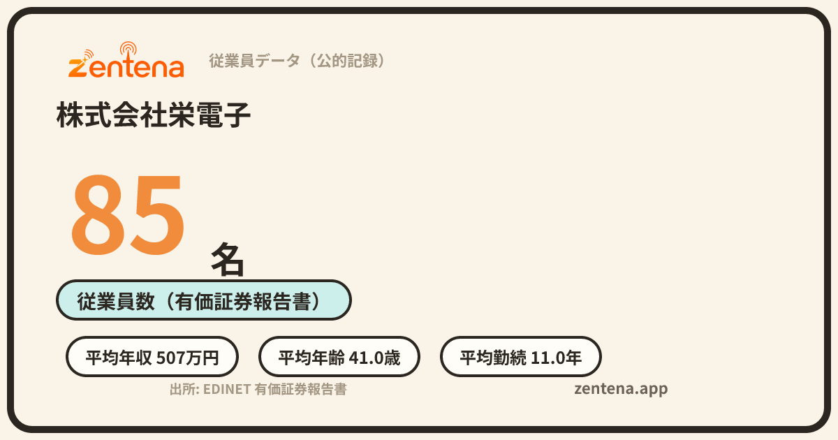株式会社栄電子の従業員データカード