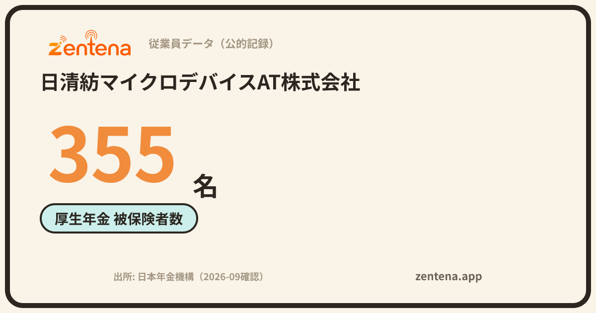 日清紡マイクロデバイスAT株式会社の従業員データカード