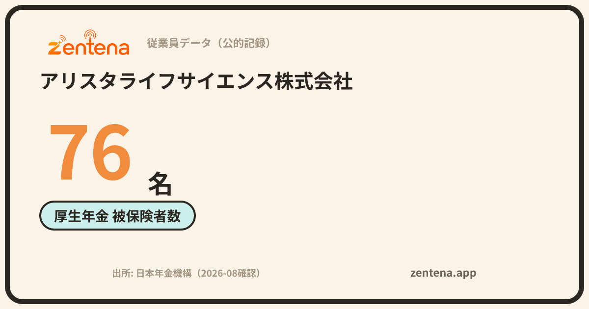 アリスタライフサイエンス株式会社の従業員データカード