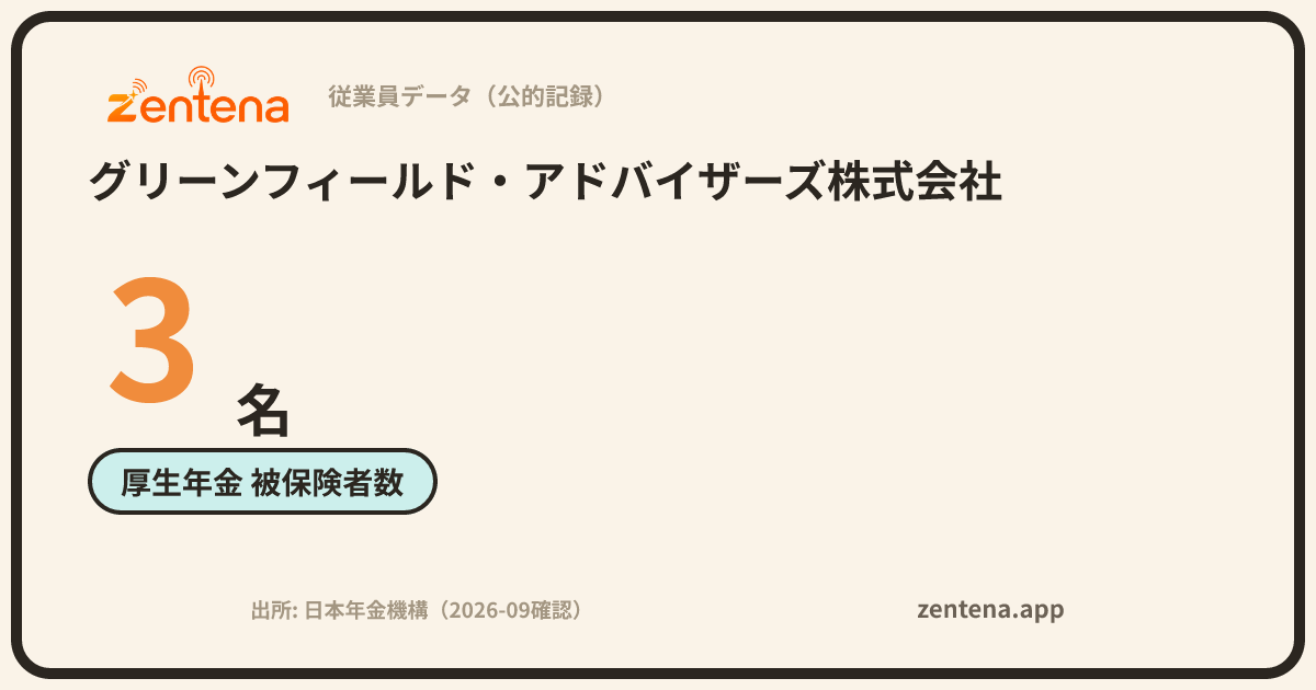 グリーンフィールド・アドバイザーズ株式会社の従業員データカード