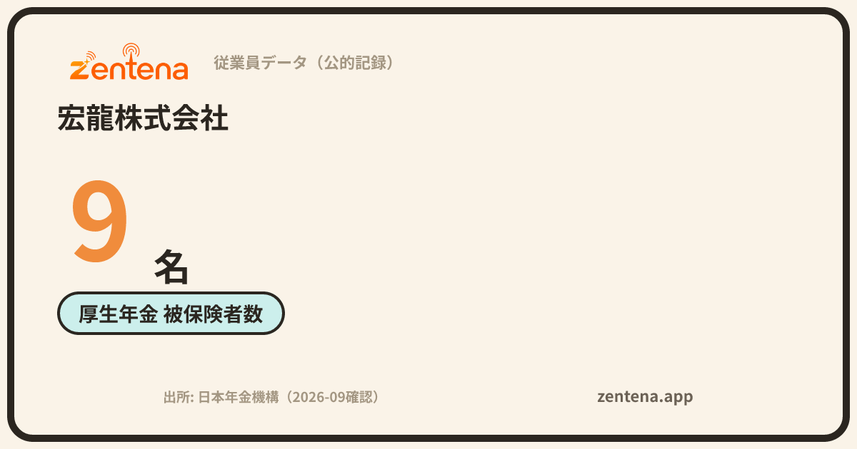 宏龍株式会社の従業員データカード