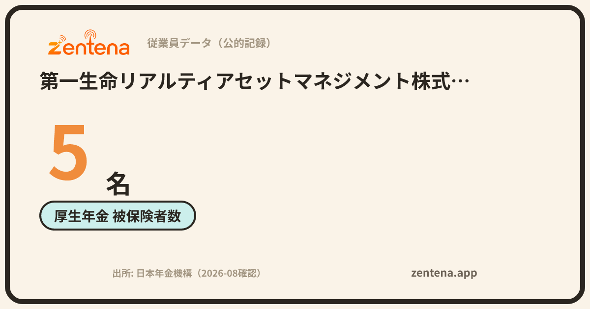 第一生命リアルティアセットマネジメント株式会社の従業員データカード