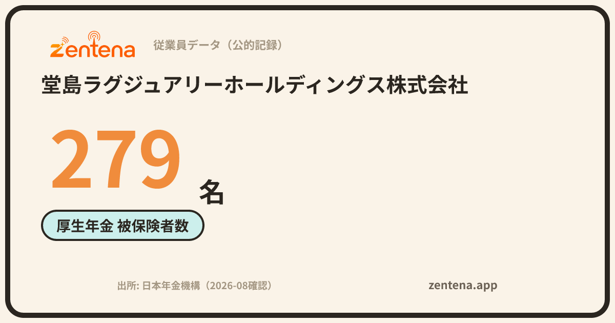 堂島ラグジュアリーホールディングス株式会社の従業員データカード