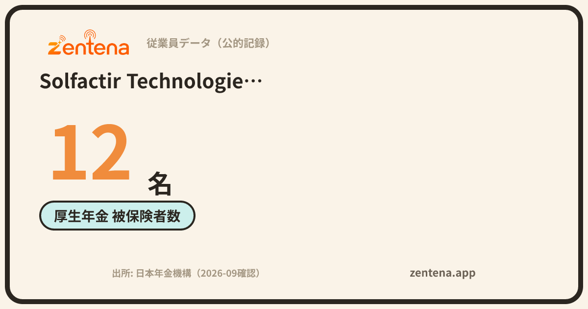 Solfactir Technologies株式会社の従業員データカード