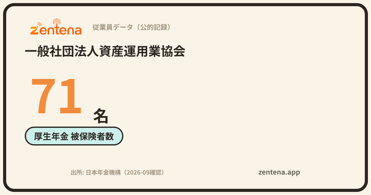 一般社団法人資産運用業協会の従業員データカード
