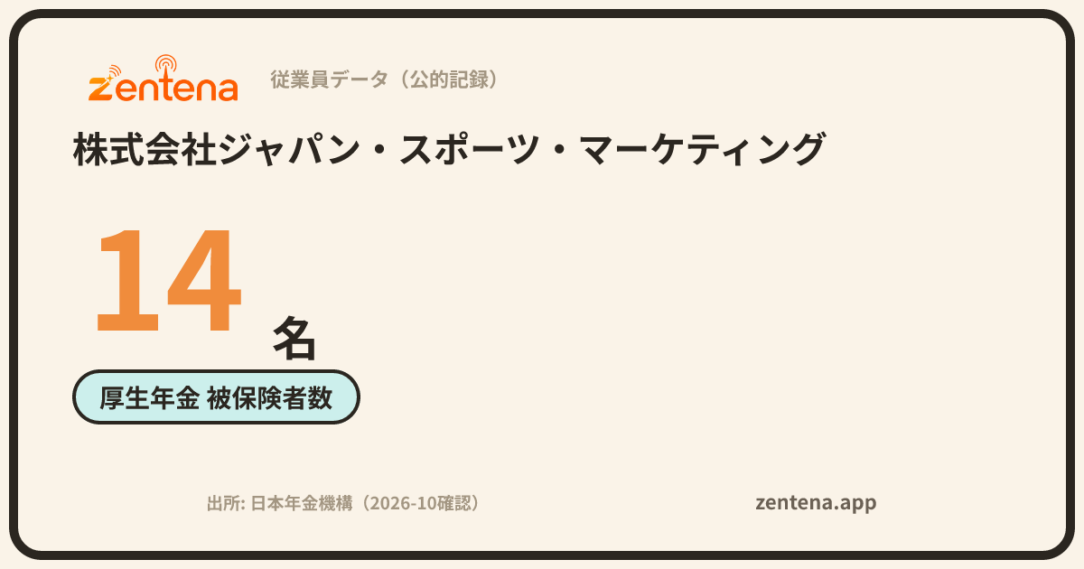 株式会社ジャパン・スポーツ・マーケティングの従業員データカード