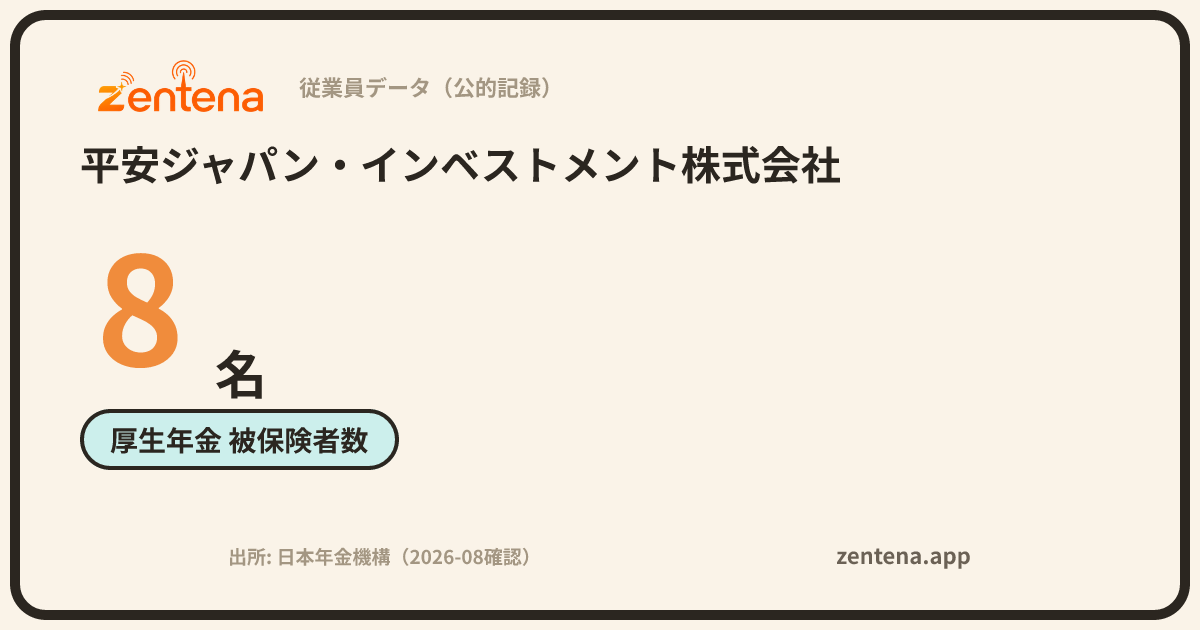 平安ジャパン・インベストメント株式会社の従業員データカード