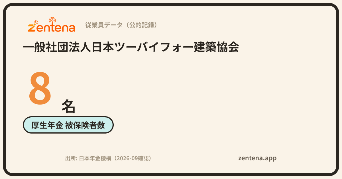 一般社団法人日本ツーバイフォー建築協会の従業員データカード